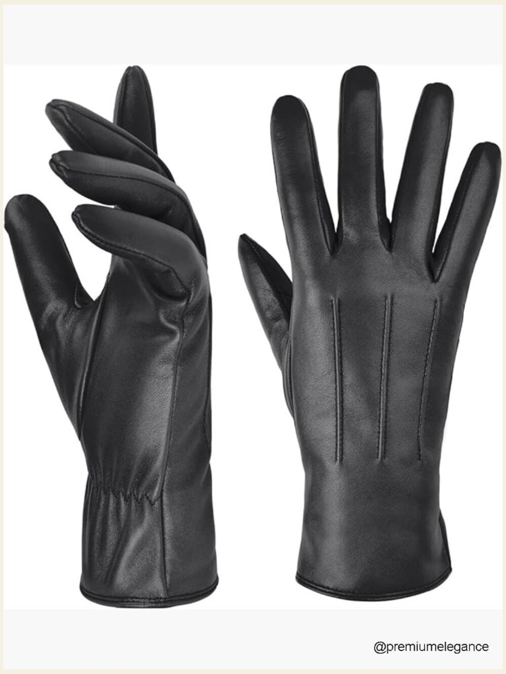 Women's Genuine Lambskin Leather Touchscreen Gloves Cashmere Lined